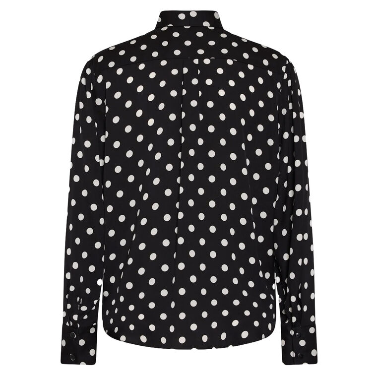 Tie Neck Polka Dot Blouse image number null