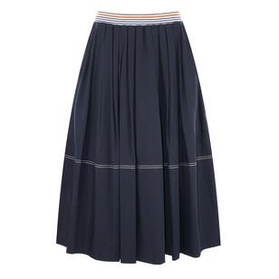 Evelina Cotton-Silk Midi Skirt
