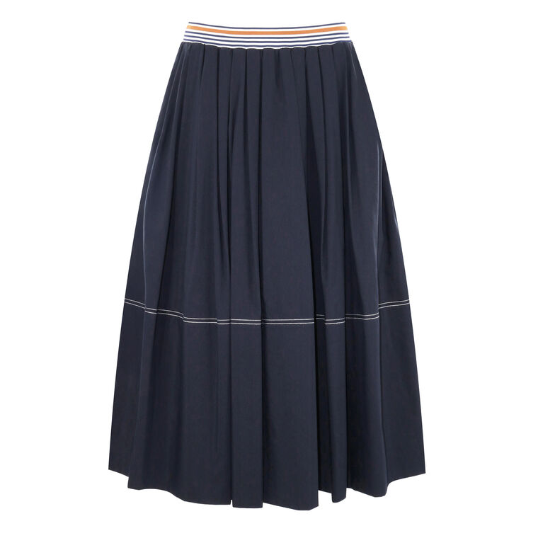 Evelina Cotton-Silk Midi Skirt image number null