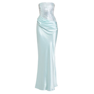 Alexandra Strapless Draped Maxi Dress