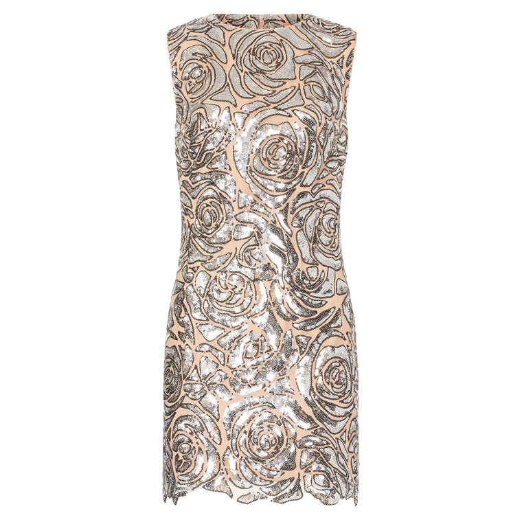 Ivette Rose Sequins Shift Mini Dress image number null