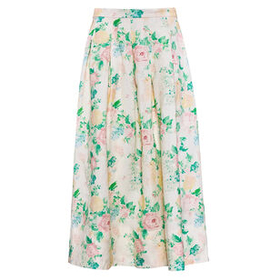 Alexis Floral Pleated Midi Skirt