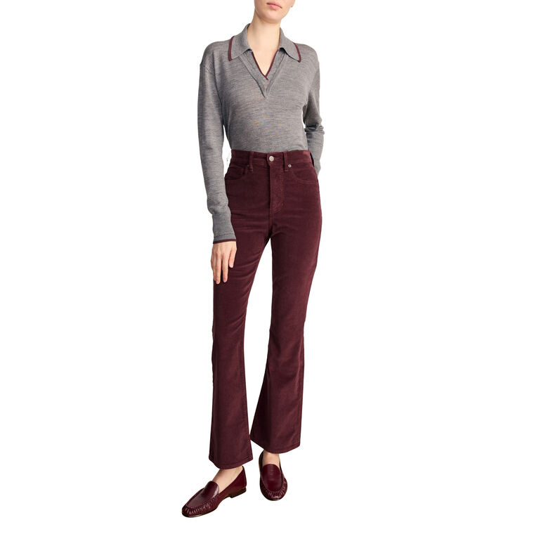 Carson High-Rise Ankle Flare Corduroy Pants image number null