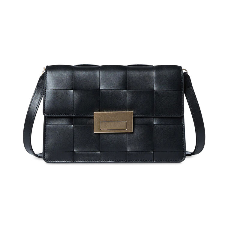 Delphine Woven Leather Shoulder Bag image number null