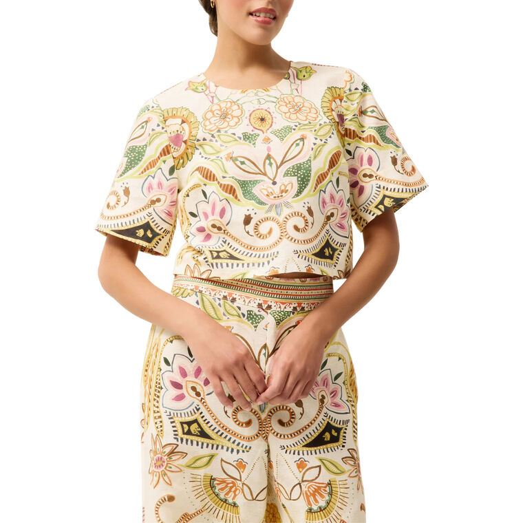 Drew Short Sleeve Cropped Top image number null