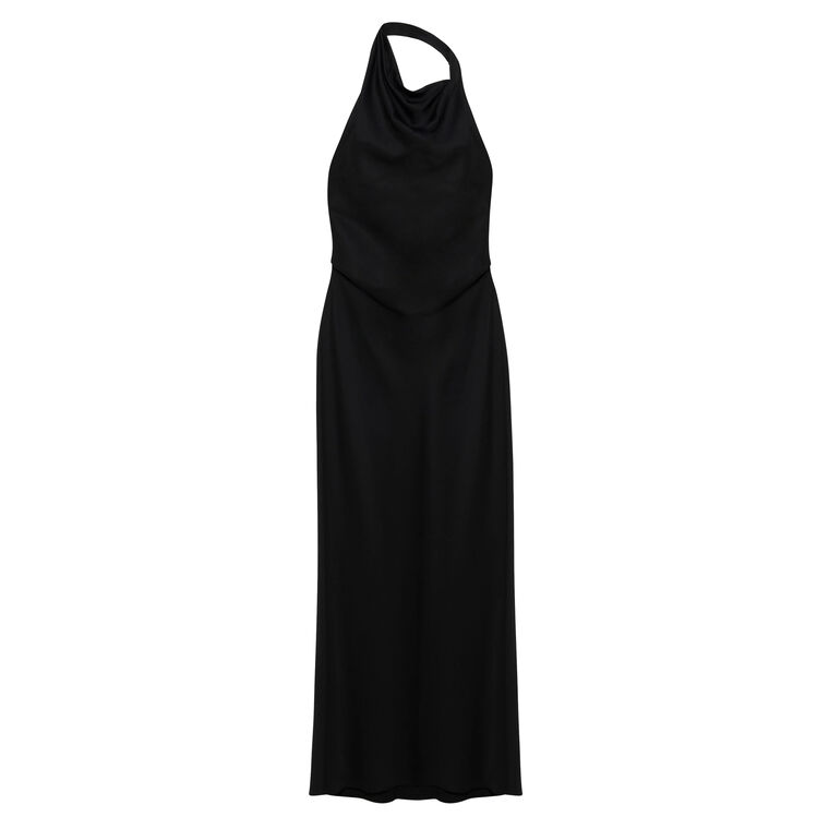 Reannon Sleeveless Draped Satin Gown image number null