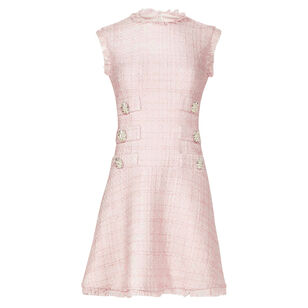 Ville Lurex Tweed Sleeveless Flounce Mini Dress