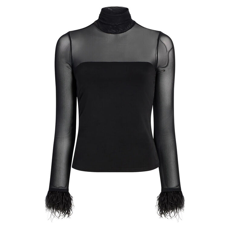 Feather Trim Shantel Top image number null