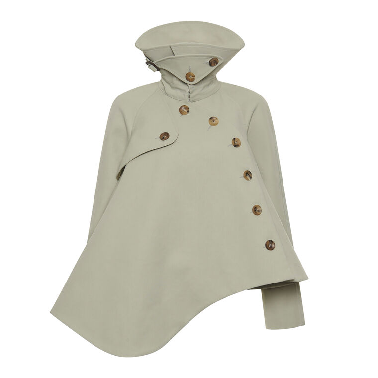 Gaberdine Short Flared Trench Jacket image number null