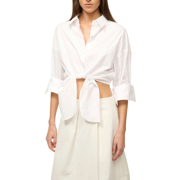 Lisa 3/4 Sleeve Cropped Button-Down Top image number null