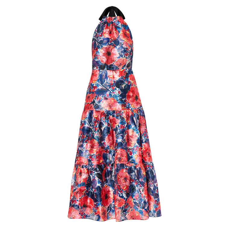 Hayden Watercolor Poppy Jacquard Dress image number null
