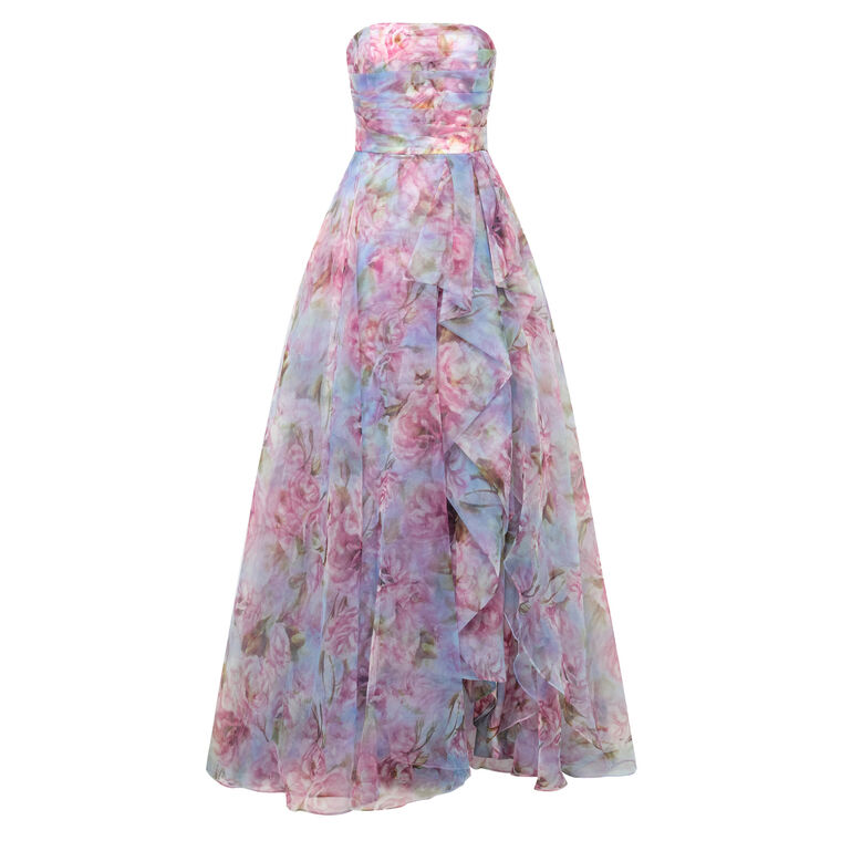 Fahreta Strapless A-Line Organza Gown image number null