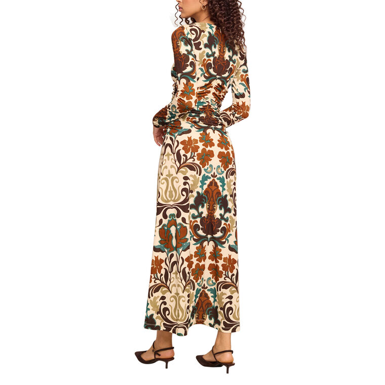 Maisy Ruched Long Sleeve Midi Dress image number null