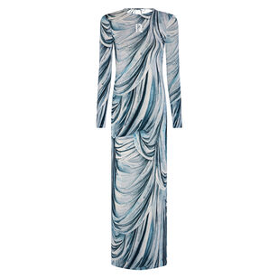 Long Sleeve Second Skin Marble Maxi Dress