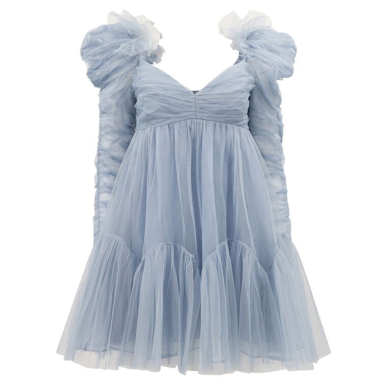 Tulle Ruched Mini Dress image number null