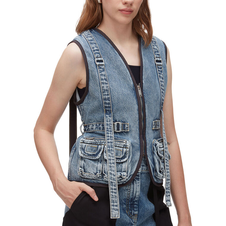 Lightweight Denim Field Vest image number null