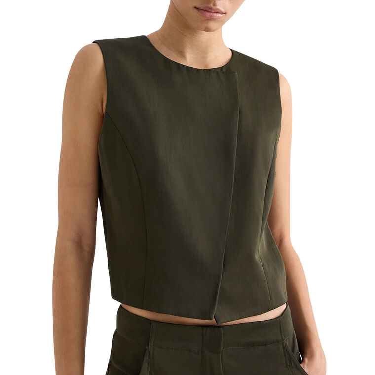 High Neck Hidden Placket Vest image number null