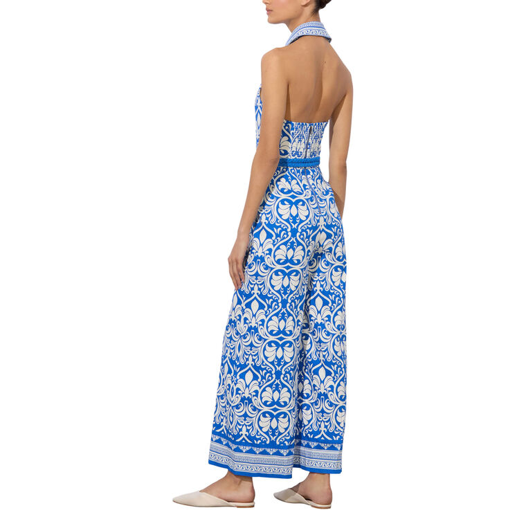 Alara Linen Wide Leg Cropped Halterneck Jumpsuit image number null