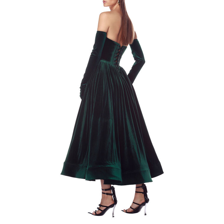 Inara Strapless Velvet Midi Dress image number null