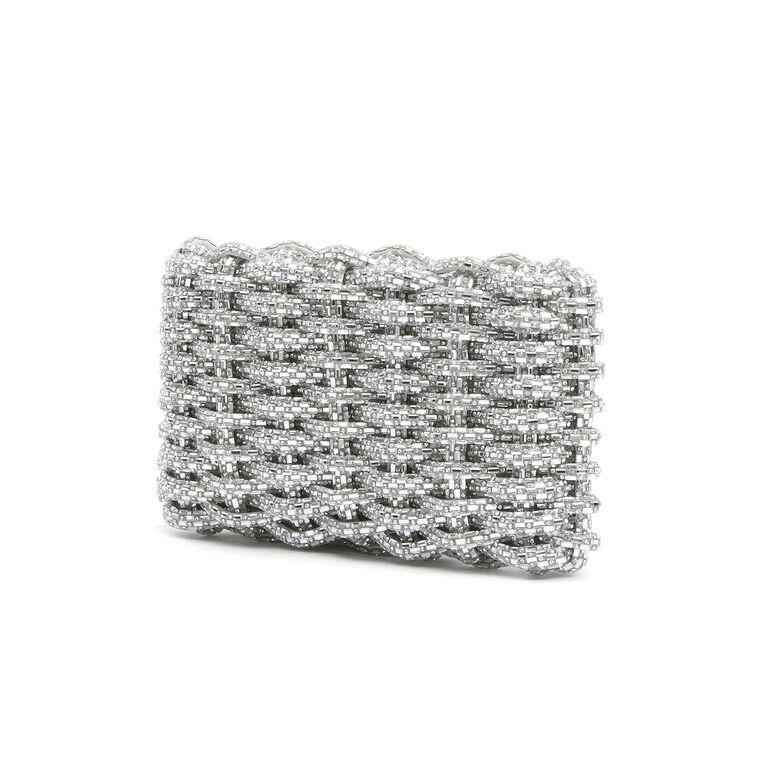 Morgan Woven Rhinestone Clutch image number null