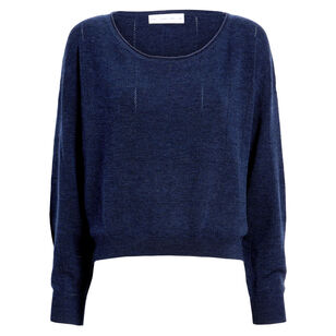 Conley Cropped Knit Sweater in Lightweight Merino