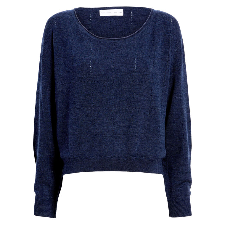 Conley Cropped Knit Sweater in Lightweight Merino image number null