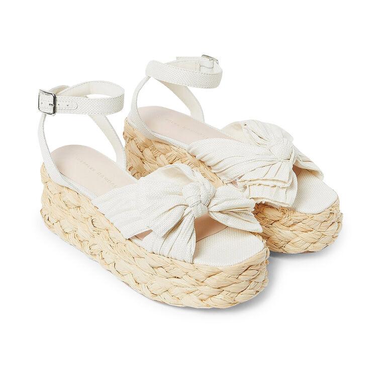Gaby Pleated Bow Espadrille Sandal image number null