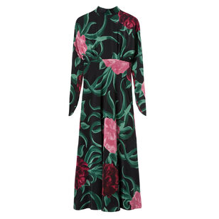 Gilda Long Sleeve Silk Midi Dress