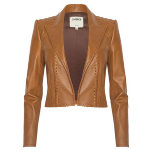 Dulcie Leather Whipstitch Blazer