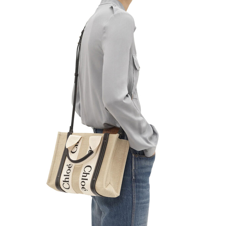 Small Woody Tote Bag In Linen image number null