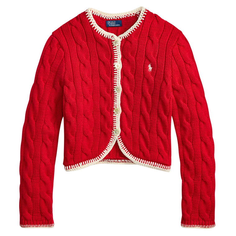 Cable-Knit Cropped Cardigan image number null