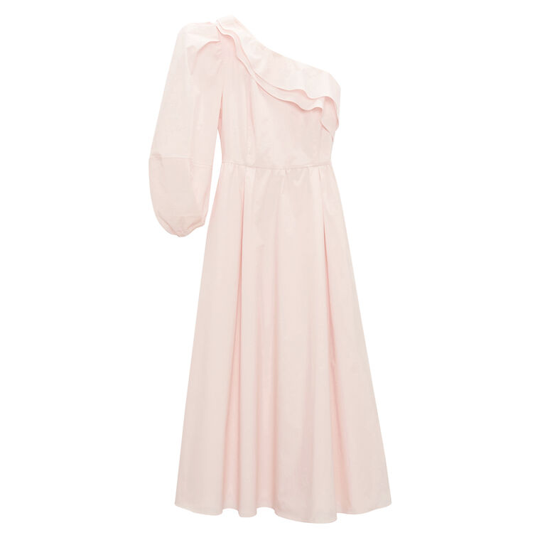 Poplin Power One-Sleeve Midi Dress image number null