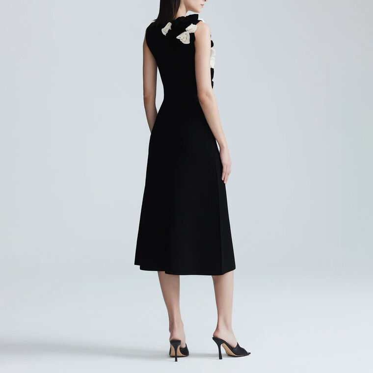 Ruffle Knit Sleeveless Midi Dress image number null
