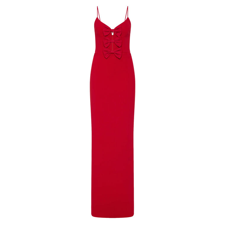 Precious Sleeveless Bow Detail Gown image number null