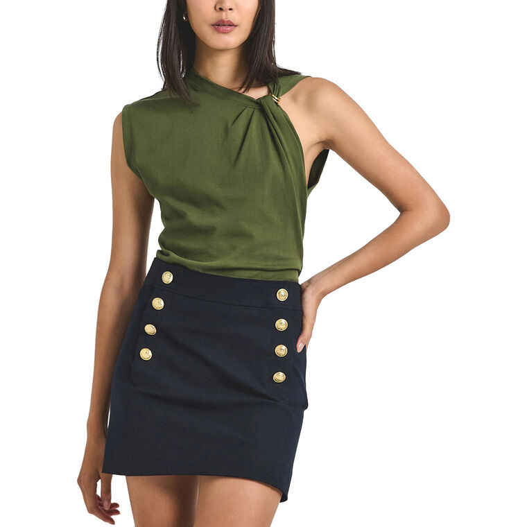 Nia Asymmetric Embellished Twist Tee image number null