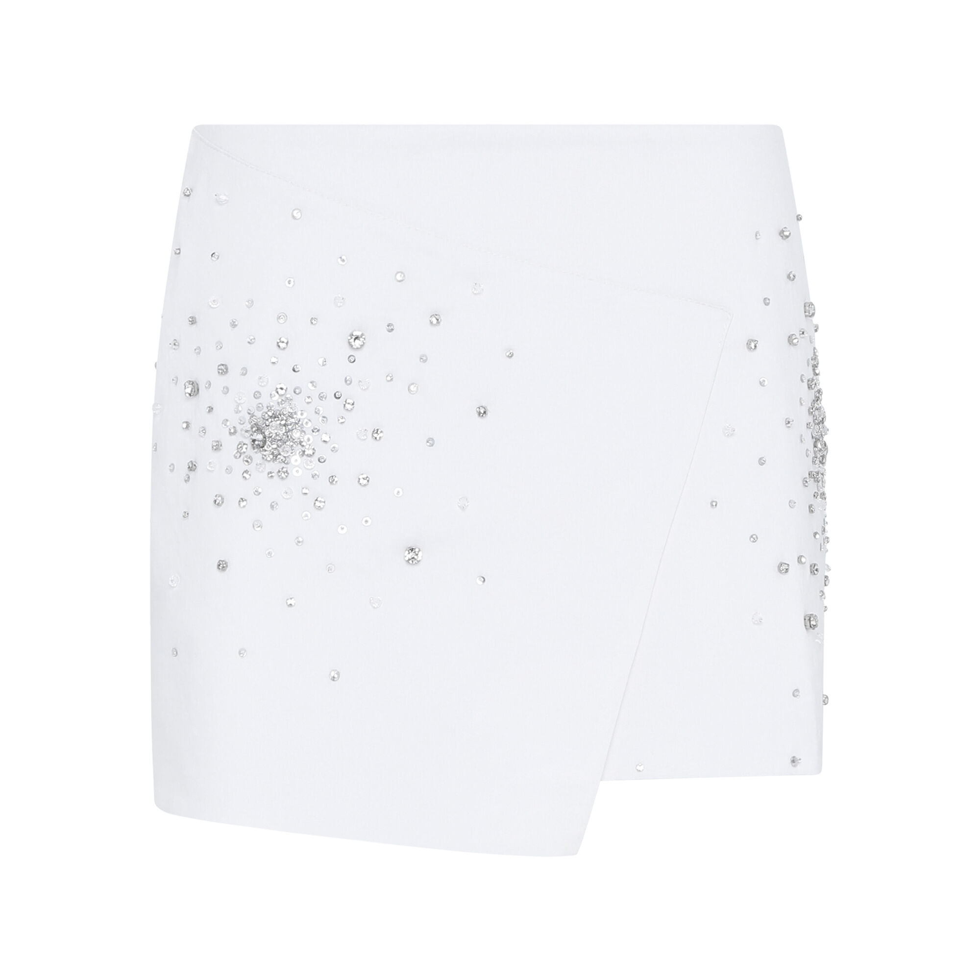 Embroidered Mini Wrap Skirt