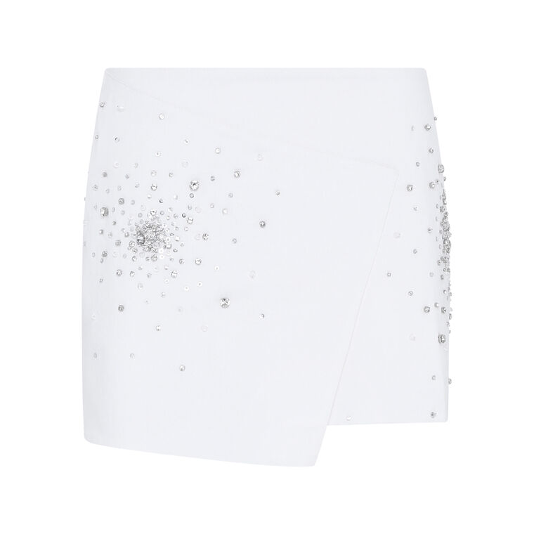 Embroidered Mini Wrap Skirt image number null