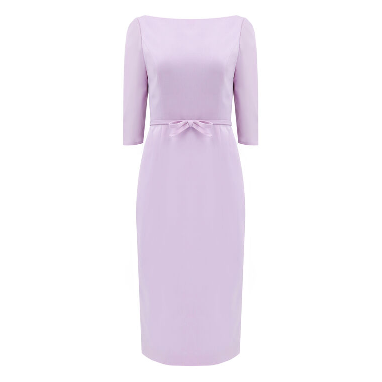 Bateau Neck Stretch Virgin Wool Sheath Dress image number null