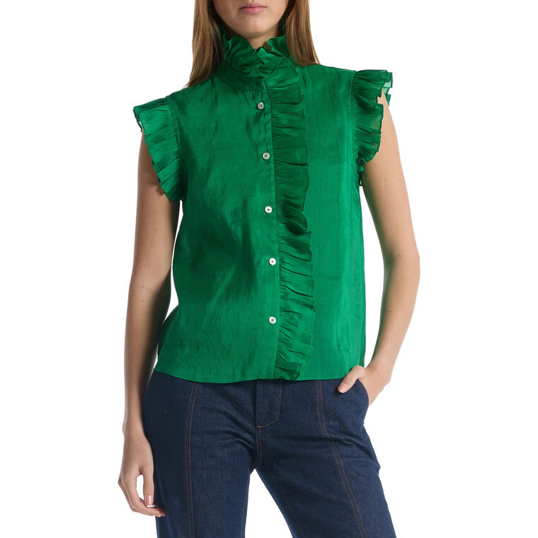 Marfa Cap Sleeve Ruffle Top image number null