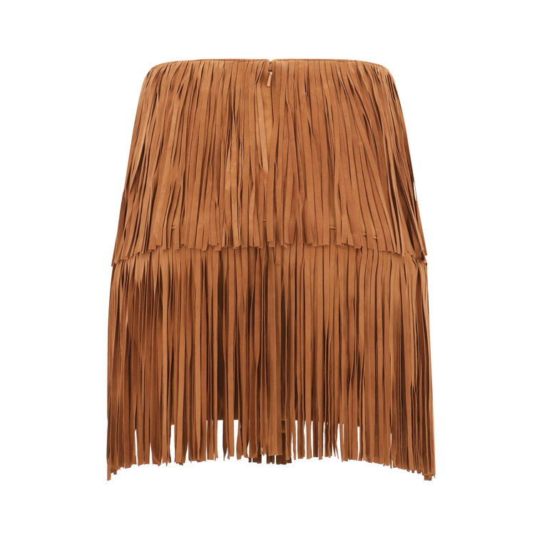 Leanne Suede Fringe Mini Skirt image number null