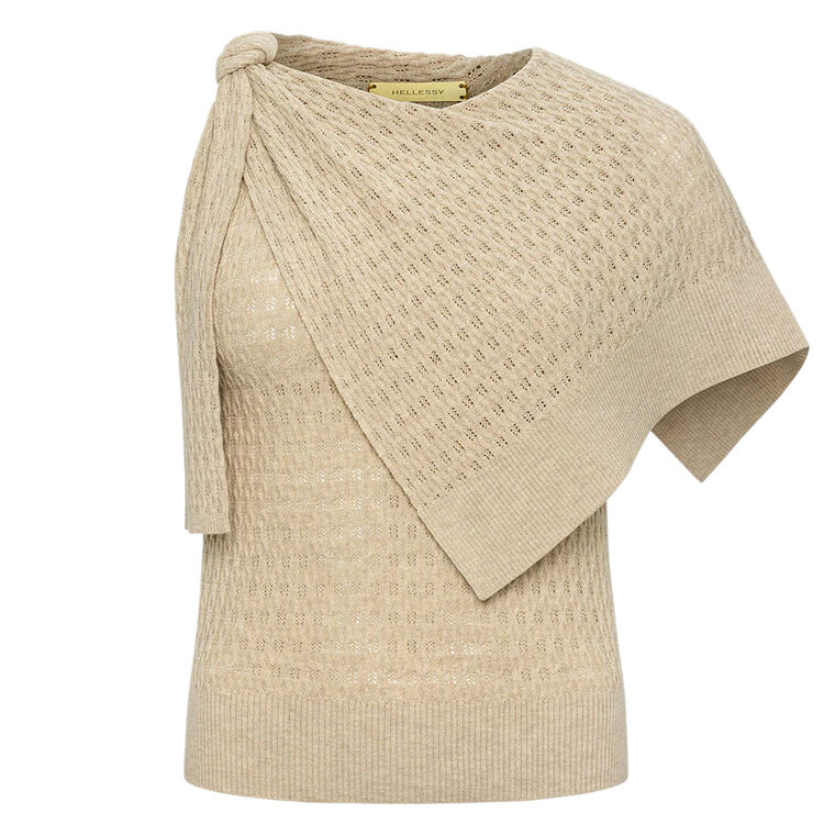 Dove Asymmetric Tie Knit Top image number null