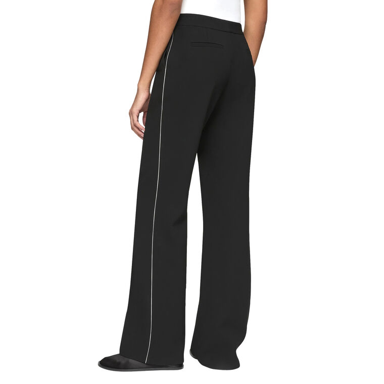 Crepe Piped Saint Marks Flared Pant With Continuous Stripe image number null
