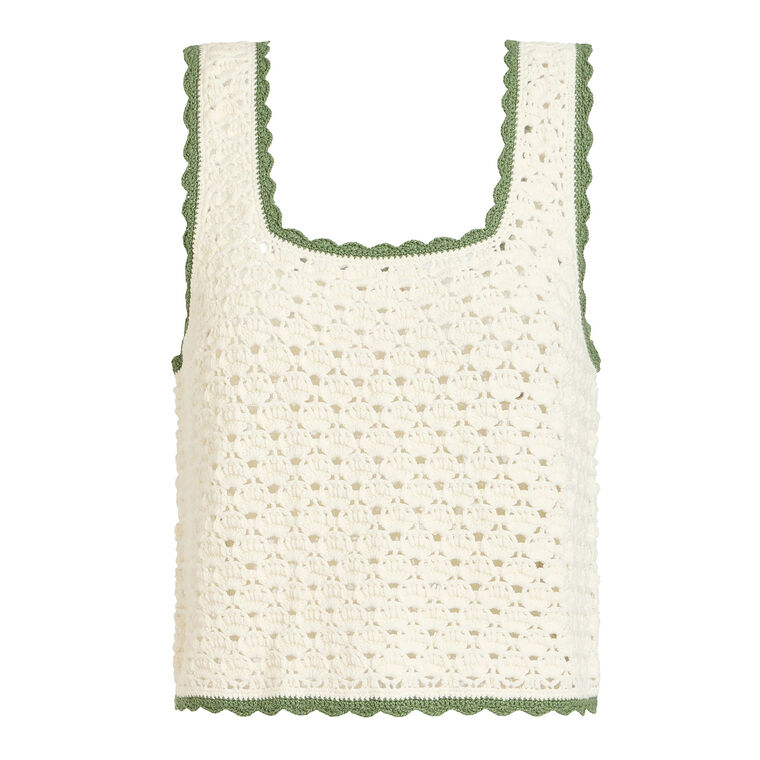 Ella Crochet Knit Tank Top image number null