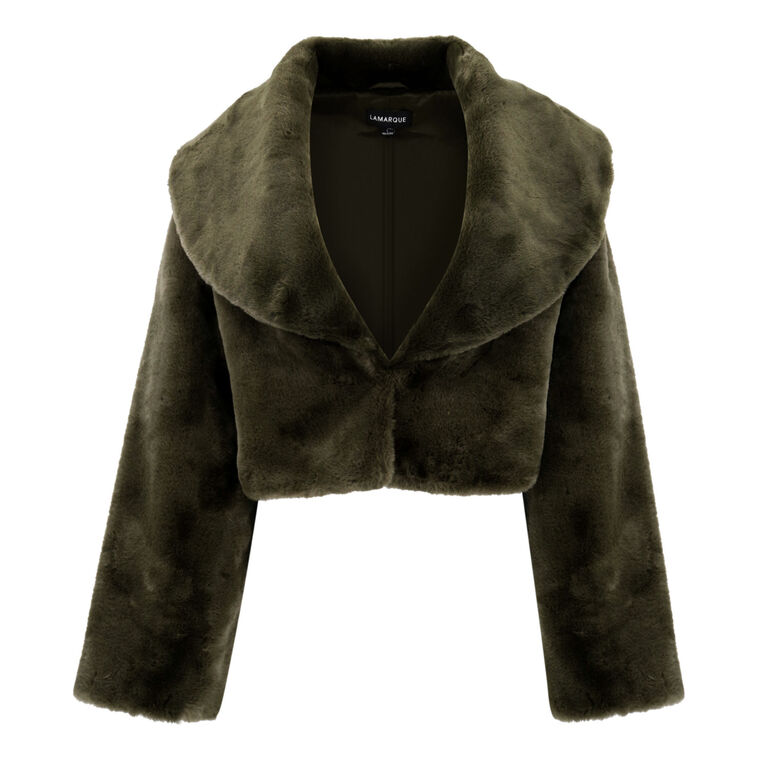 Danika Faux Fur Crop Jacket image number null