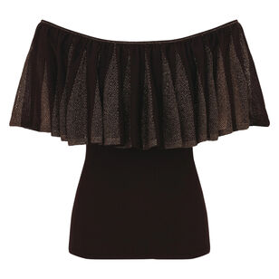 Valiant Metallic Frill Top
