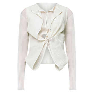 Double Up Ribbed Long Sleeve Cardigan