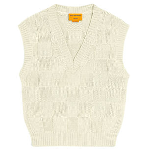 Checker Knit V-Neck Vest