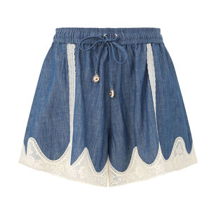 Awaken Lace Contrast Denim Short