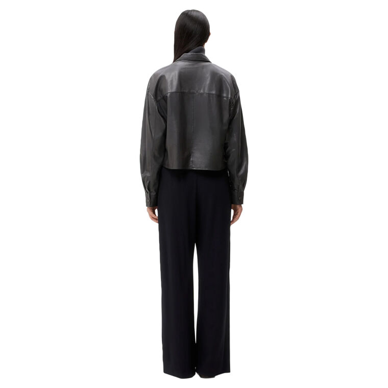 Little Big Joe Cropped Long Sleeve Leather Shirt image number null