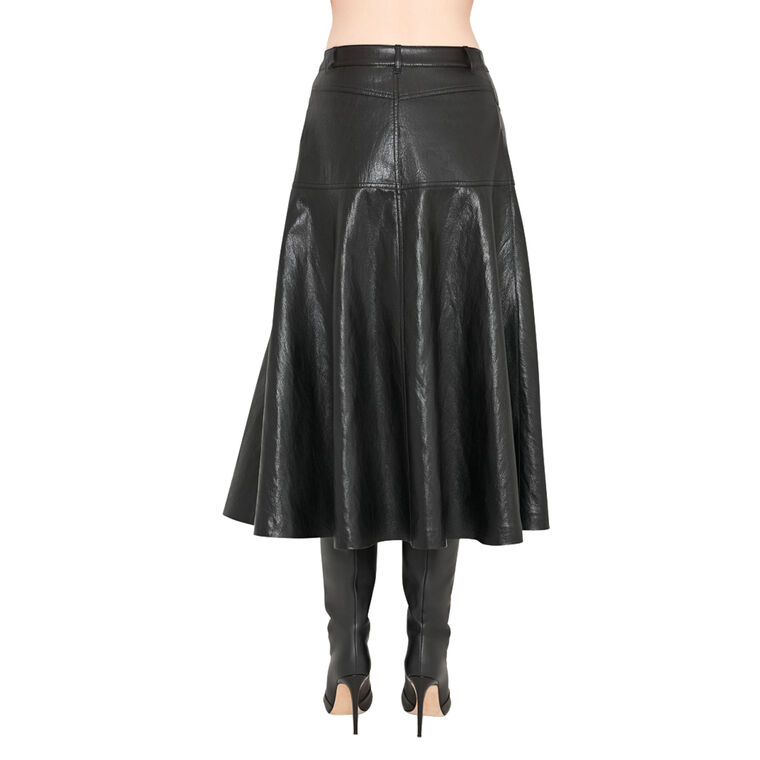 Rhea Faux Leather Midi Skirt image number null